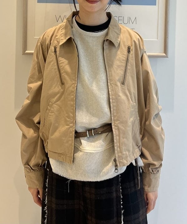 にしだてさんの「BEAMS WOMEN｜maturely / コットン シルク ジッパー ブルゾン」を使ったコーディネート