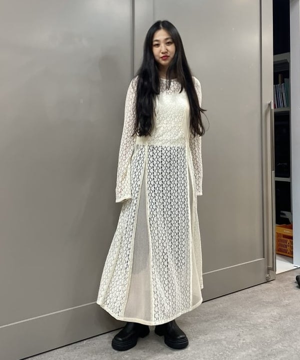ayaさんの「BEAMS WOMEN｜レース キリカエ メッシュ ワンピース」を使ったコーディネート