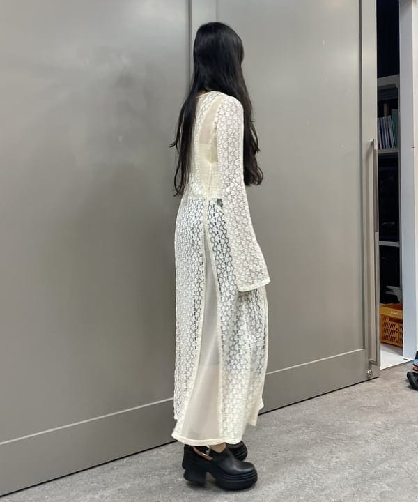ayaさんの「BEAMS WOMEN｜レース キリカエ メッシュ ワンピース」を使ったコーディネート