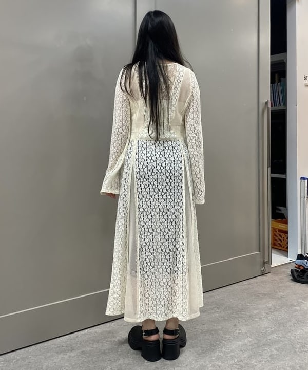 ayaさんの「BEAMS WOMEN｜レース キリカエ メッシュ ワンピース」を使ったコーディネート
