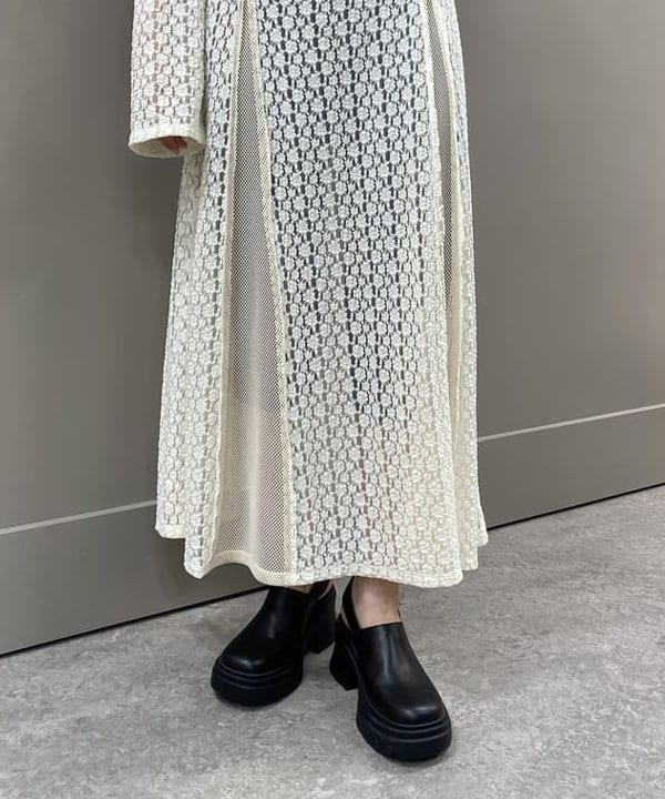 ayaさんの「BEAMS WOMEN｜レース キリカエ メッシュ ワンピース」を使ったコーディネート