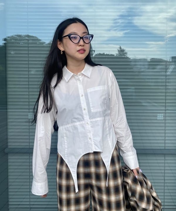 ayaさんの「BEAMS WOMEN｜オンブレチェック ビッグ シャツ」を使ったコーディネート