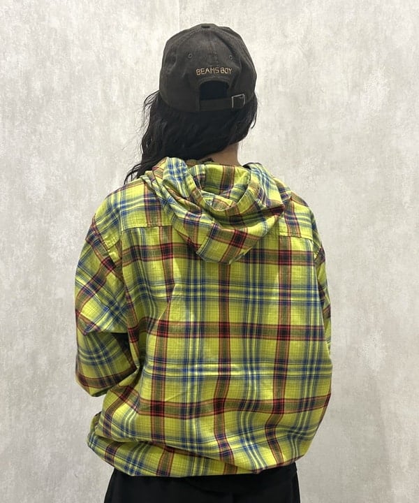 ばるたんさんの「BEAMS WOMEN｜ワイドフィット リフレクター チェック フードシャツ」を使ったコーディネート