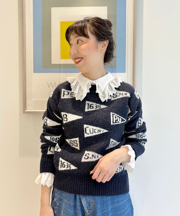 おのすさんの「BEAMS WOMEN｜ペナント ニット プルオーバー」を使ったコーディネート