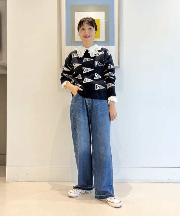 おのすさんの「BEAMS WOMEN｜ペナント ニット プルオーバー」を使ったコーディネート