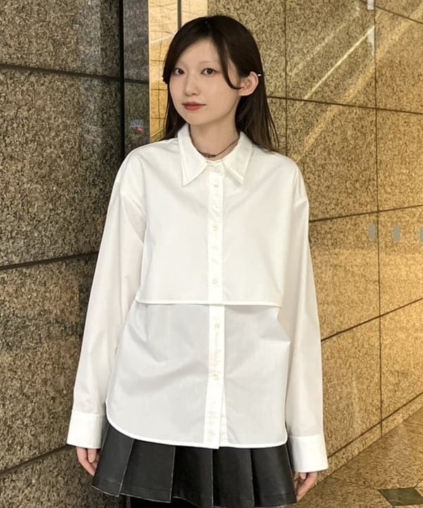 加歩さんの「BEAMS WOMEN｜Ｗカラー レイヤード シャツ」を使ったコーディネート