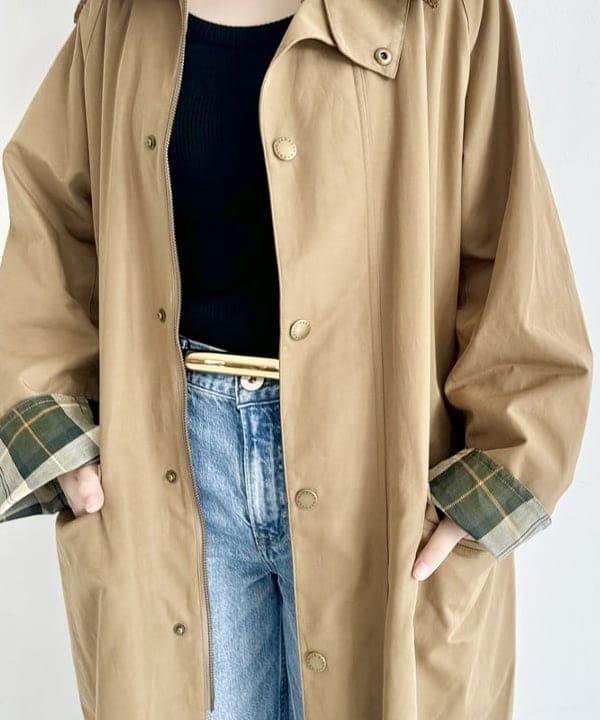 大川 美咲さんの「BEAMS WOMEN｜【別注】BARBOUR / BURGHLEY ロングコート」を使ったコーディネート