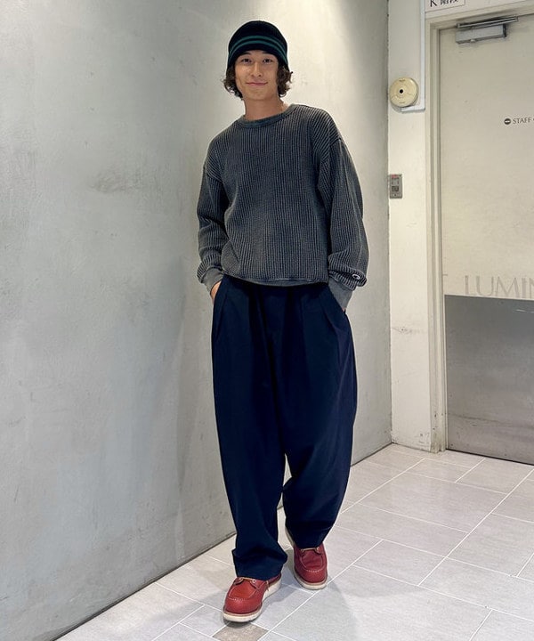 Kellyさんの「BEAMS WOMEN｜【別注】Champion / Big Waffle Long Sleeve Shirt」を使ったコーディネート