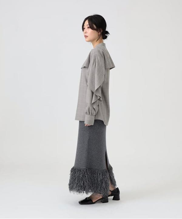 pinさんの「BEAMS WOMEN｜RBS / バンドカラーケープ ブラウス」を使ったコーディネート