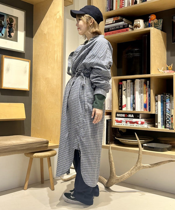 小原 もこさんの「BEAMS WOMEN｜カスリ モヘア ベースボール」を使ったコーディネート