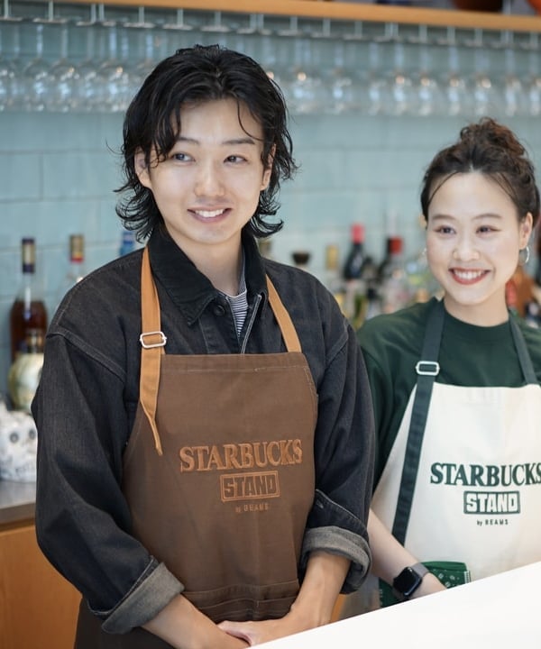 スターバックス　エプロン STARBUCKS COFFEE/エプロン/緑系/ネーム刺繍入り/スタバ