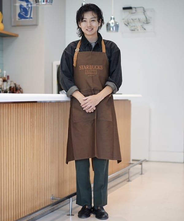 Starbucks スターバックスエプロン STARBUCKS STAND by BEAMS LOGO ユーティリティ エプロン オフ