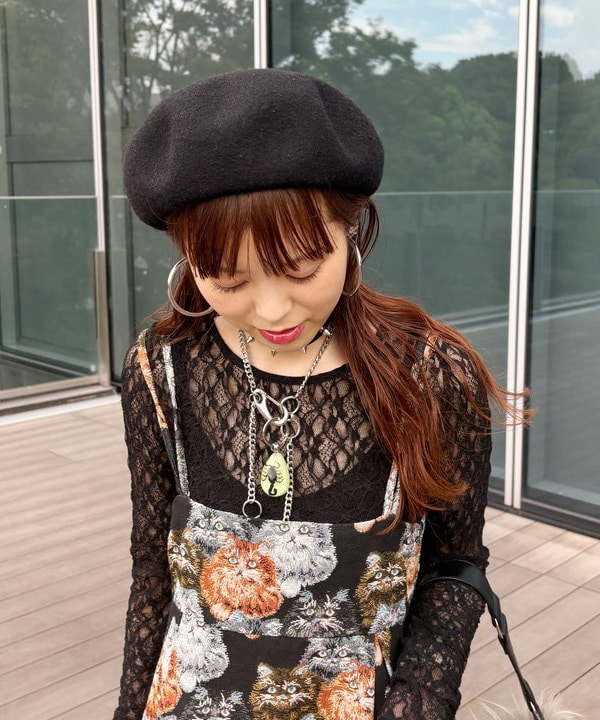 りかちょび/岸本梨佳さんの「BEAMS WOMEN｜ストレッチレース クルーネック Tシャツ」を使ったコーディネート