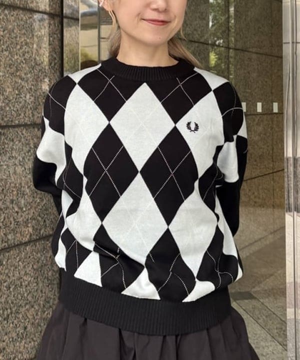 YABUさんの「BEAMS WOMEN｜【別注】FRED PERRY / ARGYLE JUMPER」を使ったコーディネート