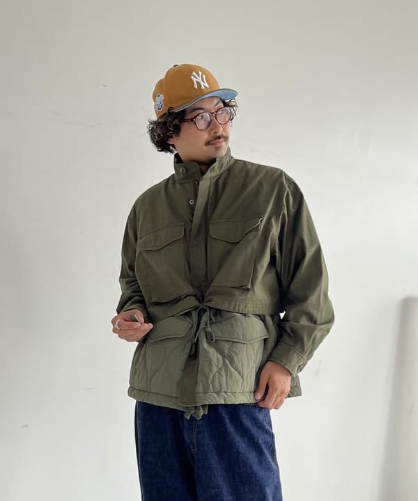 BAKU(東江 漠)さんの「BEAMS WOMEN｜ワイドフィト バックサテン レイヤード M-65 ブルゾン」を使ったコーディネート