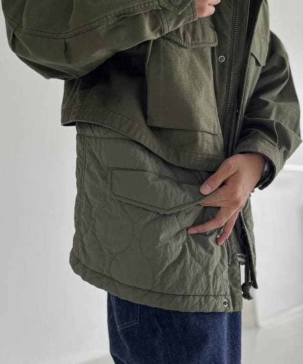 BAKU(東江 漠)さんの「BEAMS WOMEN｜ワイドフィト バックサテン レイヤード M-65 ブルゾン」を使ったコーディネート