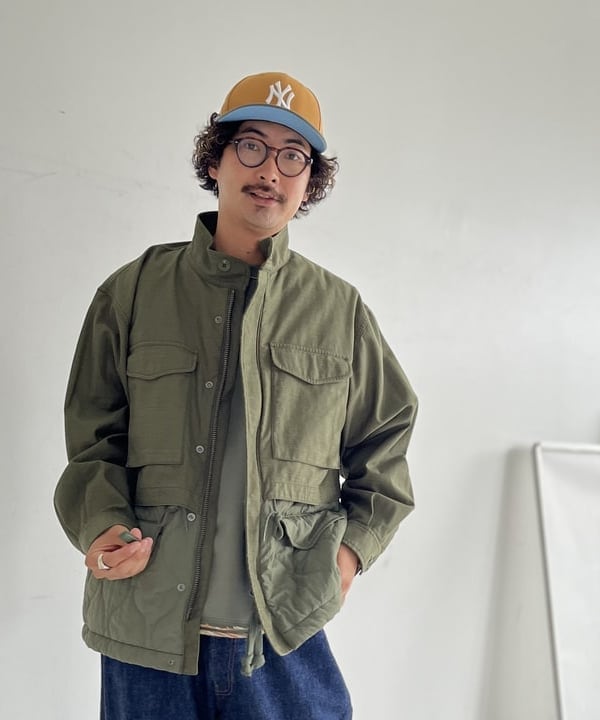 BAKU(東江 漠)さんの「BEAMS WOMEN｜ワイドフィト バックサテン レイヤード M-65 ブルゾン」を使ったコーディネート