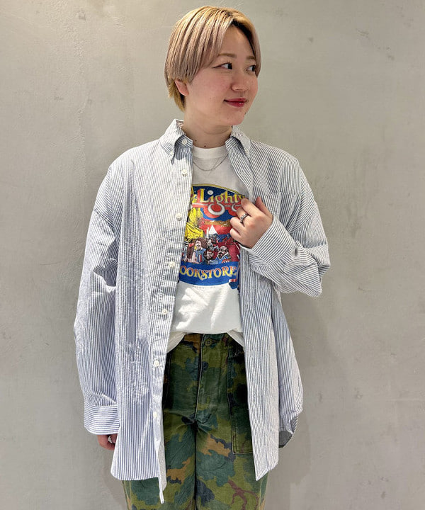 スミレさんの「BEAMS WOMEN｜ビッグ ボタンダウン シャツ」を使ったコーディネート