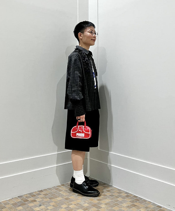 土田 達也さんの「BEAMS WOMEN｜チェック フリル ブレード シャツ」を使ったコーディネート