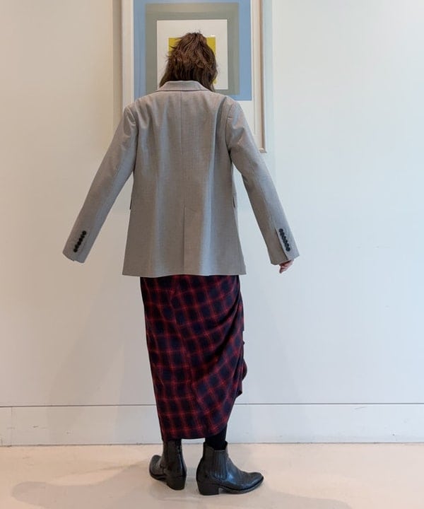 水野 萌香さんの「BEAMS WOMEN｜チェック シャーリング タイトスカート」を使ったコーディネート