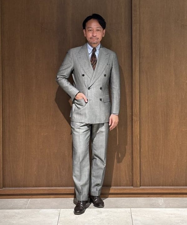 moon　BEAMS TAILORカスタムコットンスーツ　ライトブルー　M moon様専用 BEAMS TAILORカスタムコットンスーツ ライトブルー M