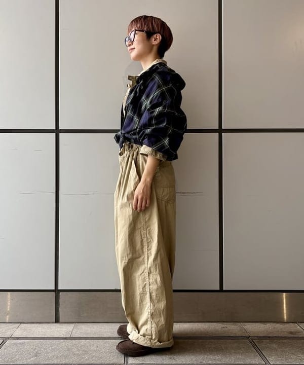 みりさんの「チェック フリルカラー シャツ」を使ったコーディネート