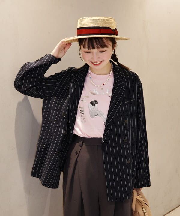 Joさんの「BEAMS WOMEN｜【別注】GOOD ROCK SPEED / LIFE PC 箔プリント Tシャツ」を使ったコーディネート