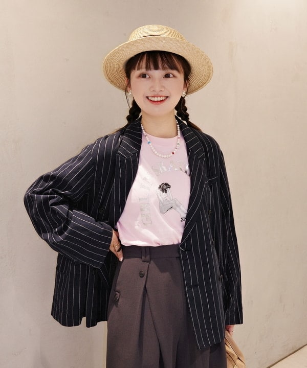 Joさんの「BEAMS WOMEN｜【別注】GOOD ROCK SPEED / LIFE PC 箔プリント Tシャツ」を使ったコーディネート