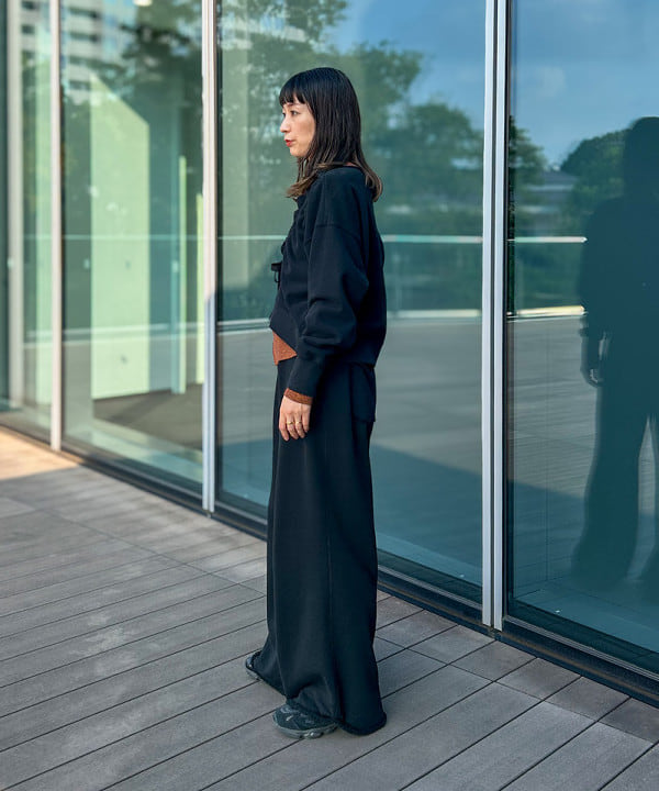 marieさんの「BEAMS WOMEN｜maturely / ワイド フレア ジャージー パンツ」を使ったコーディネート