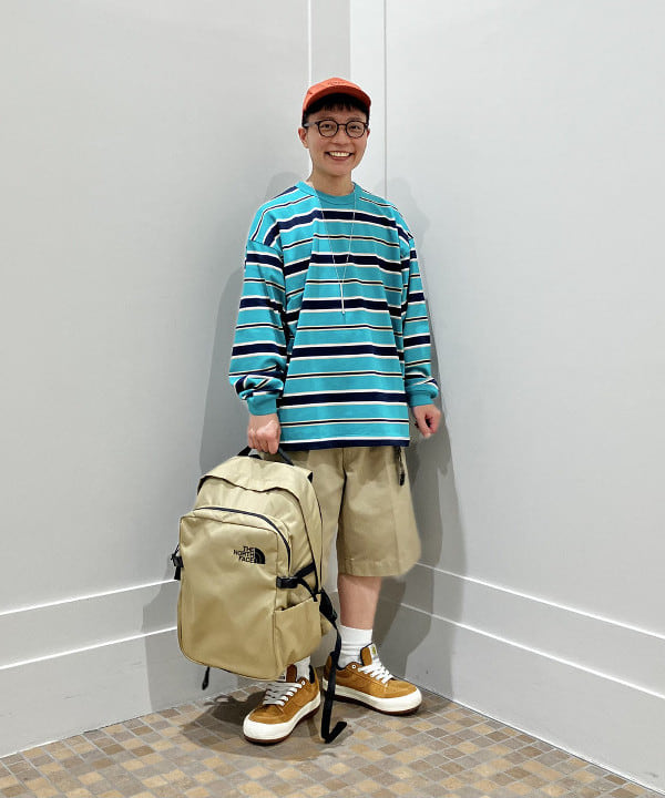 土田 達也さんの「BEAMS WOMEN｜ボーダー ルーズ ロングスリーブTシャツ」を使ったコーディネート