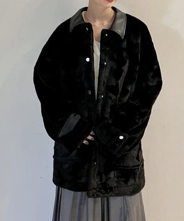 むりょさんの「BEAMS WOMEN｜RBS / フェイクファー ステンカラー コート」を使ったコーディネート