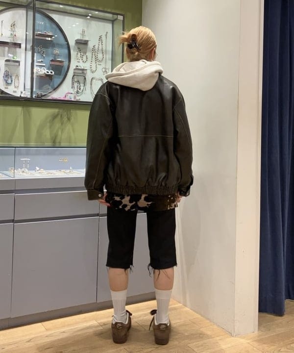 れいなさんの「BEAMS WOMEN｜フェイクレザー フライト ジャケット」を使ったコーディネート