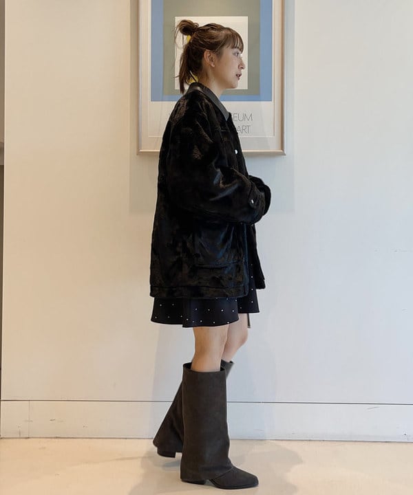 大木さんの「BEAMS WOMEN｜ドットプリント ミニ キャミワンピース」を使ったコーディネート