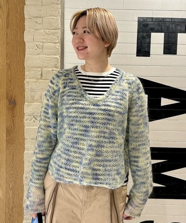 スミレさんの「BEAMS WOMEN｜カスリ モヘア ベースボール」を使ったコーディネート