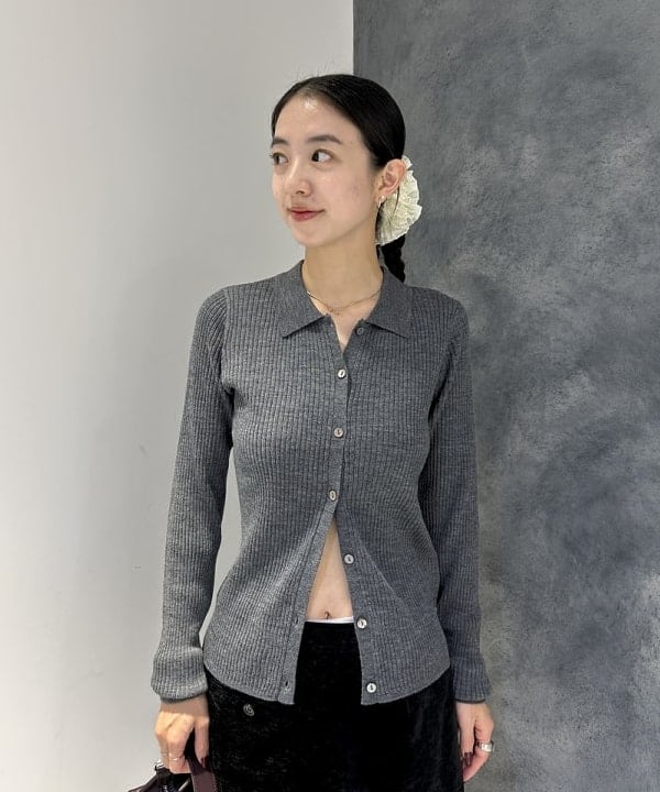 ササキさんの「BEAMS WOMEN｜リブ ポロ カーディガン」を使ったコーディネート