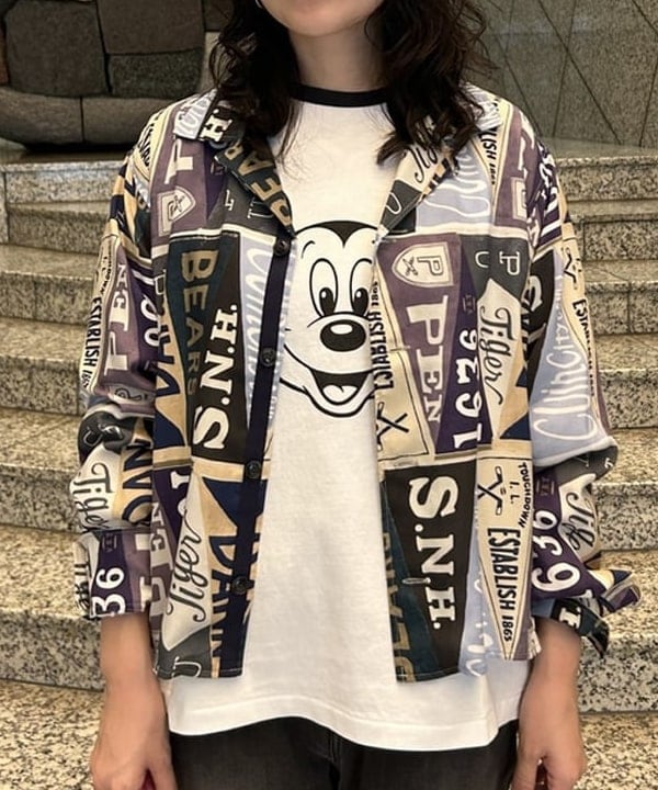 Sakiさんの「BEAMS WOMEN｜ペナント プリント シャツ」を使ったコーディネート