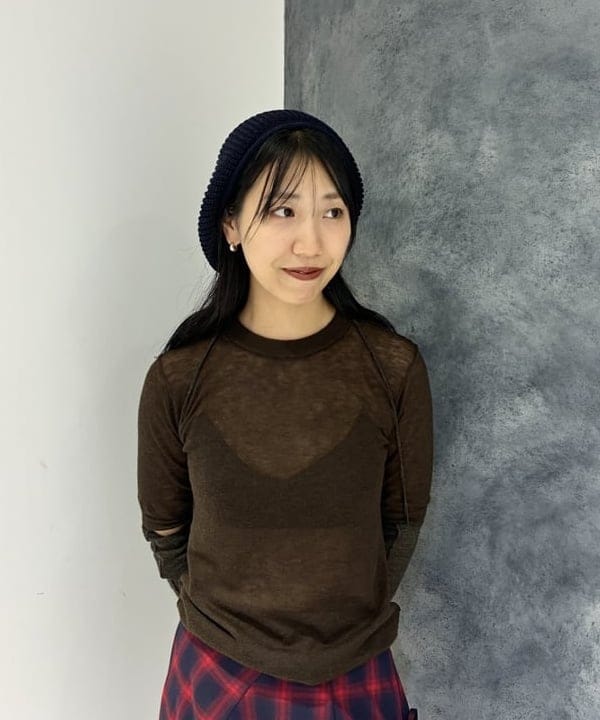 SAEさんの「BEAMS WOMEN｜チェック シャーリング タイトスカート」を使ったコーディネート