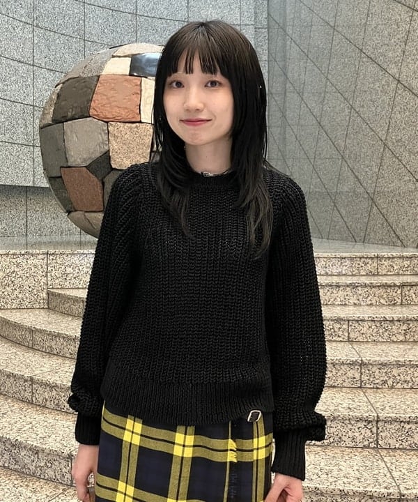 加歩さんの「BEAMS WOMEN｜畦編み ニット プルオーバー.M」を使ったコーディネート