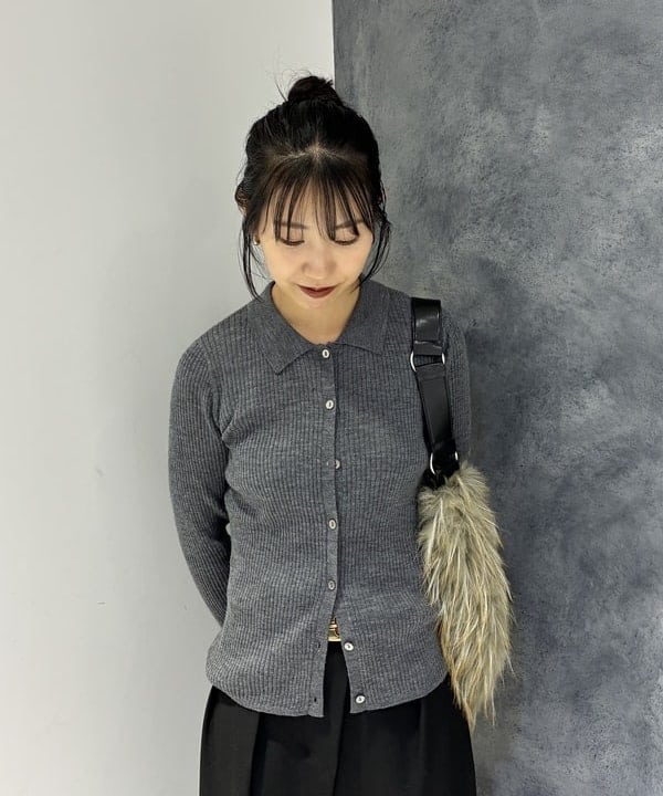 SAEさんの「BEAMS WOMEN｜リブ ポロ カーディガン」を使ったコーディネート