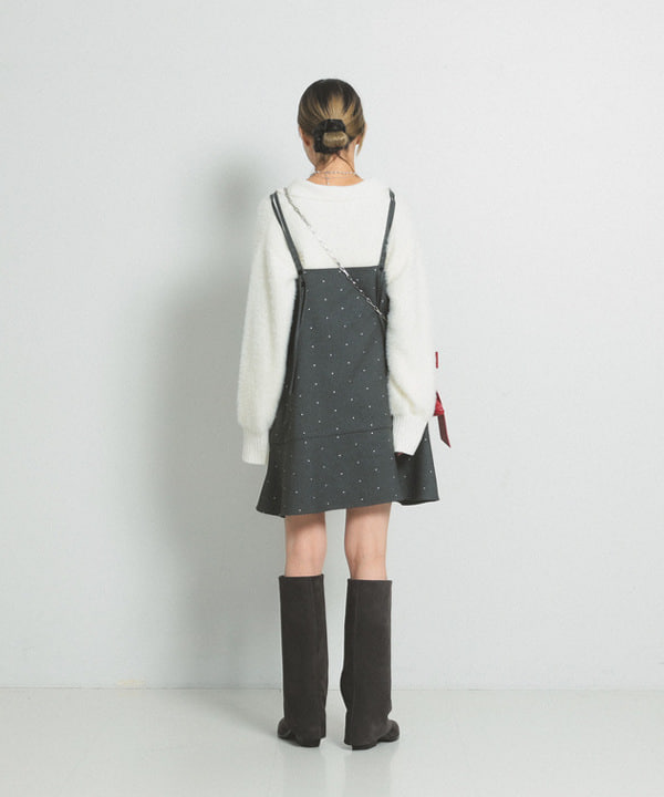 むりょさんの「BEAMS WOMEN｜ドットプリント ミニ キャミワンピース」を使ったコーディネート