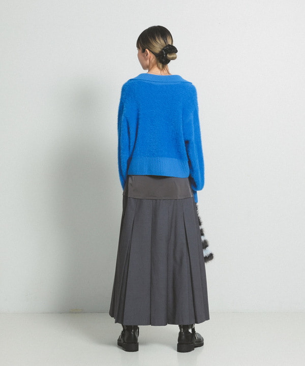 むりょさんの「BEAMS WOMEN｜フェザー シャギー スキッパー ニット」を使ったコーディネート