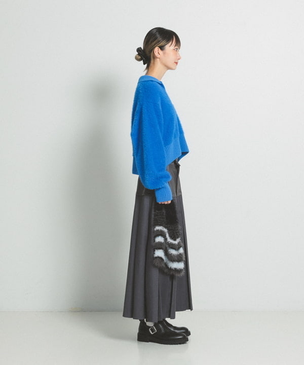 むりょさんの「BEAMS WOMEN｜フェザー シャギー スキッパー ニット」を使ったコーディネート