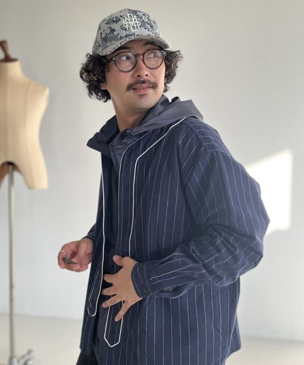 BAKU(東江 漠)さんの「BEAMS WOMEN｜ベースボール ストライプ シャツ」を使ったコーディネート