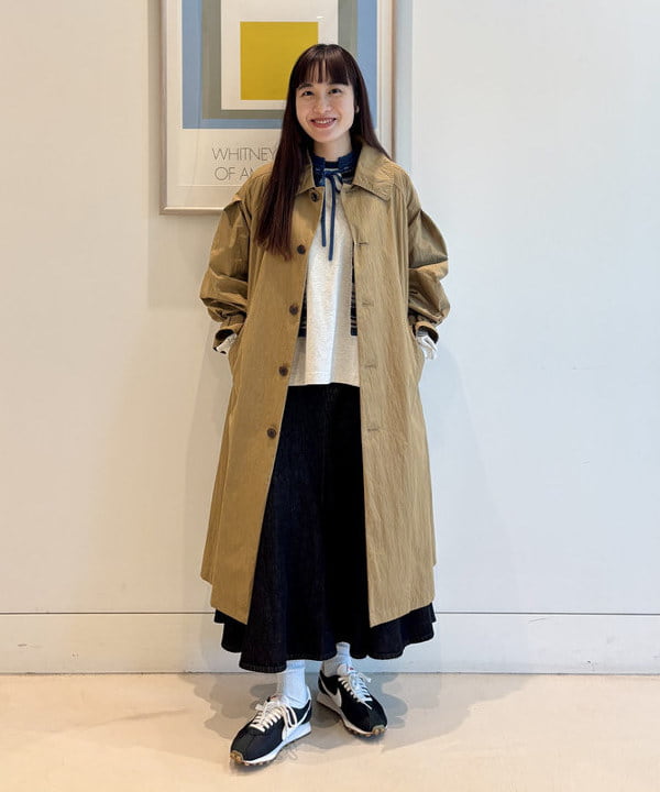 BEAMS BOY ポリエステル メルトン デタッチ フード コート　ネイビー BEAMS BOY ポリエステル メルトン デタッチ フード コート