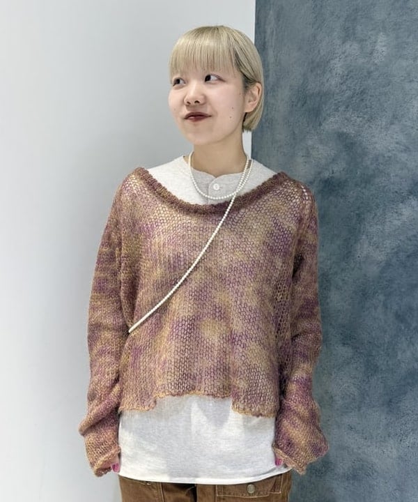 yokoyama shionさんの「BEAMS WOMEN｜カスリ モヘア ベースボール」を使ったコーディネート