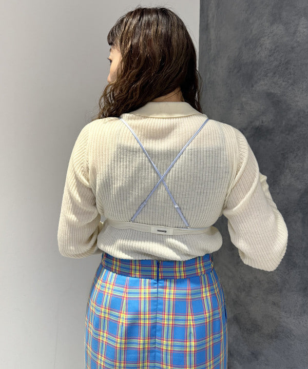 庭野 優紀さんの「BEAMS WOMEN｜リブ ポロ カーディガン」を使ったコーディネート