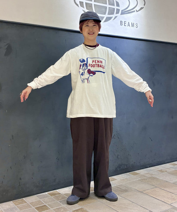 木村 梨香さんの「BEAMS WOMEN｜【別注】GOOD ROCK SPEED / カレッジ ロングスリーブ Tシャツ」を使ったコーディネート