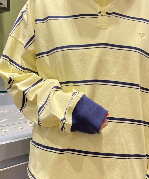 大木さんの「BEAMS WOMEN｜【別注】Champion / ボーダー ポロシャツ」を使ったコーディネート