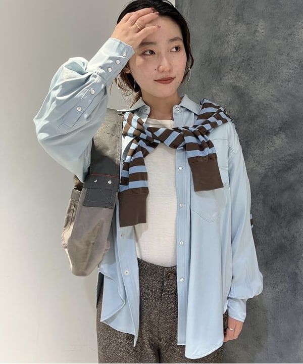 モモさんの「BEAMS WOMEN｜ベーシック ボーダー ロングスリーブ」を使ったコーディネート