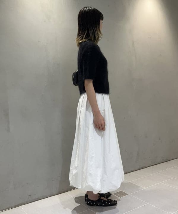 中平 あみさんの「BEAMS WOMEN｜モヘヤ ハーフスリーブ 2WAY プルオーバー」を使ったコーディネート